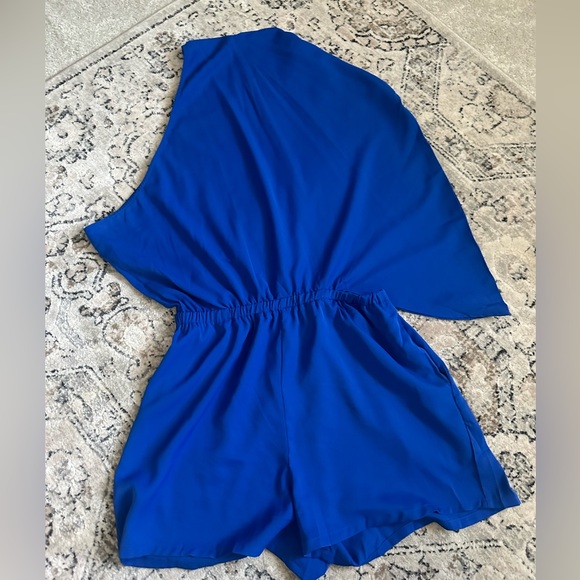 SHEIN Pants - SHEIN blue one shoulder reversible  romper;size L